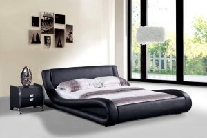 faux leather double bed frame