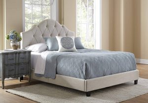 grey fabric king size bed frame