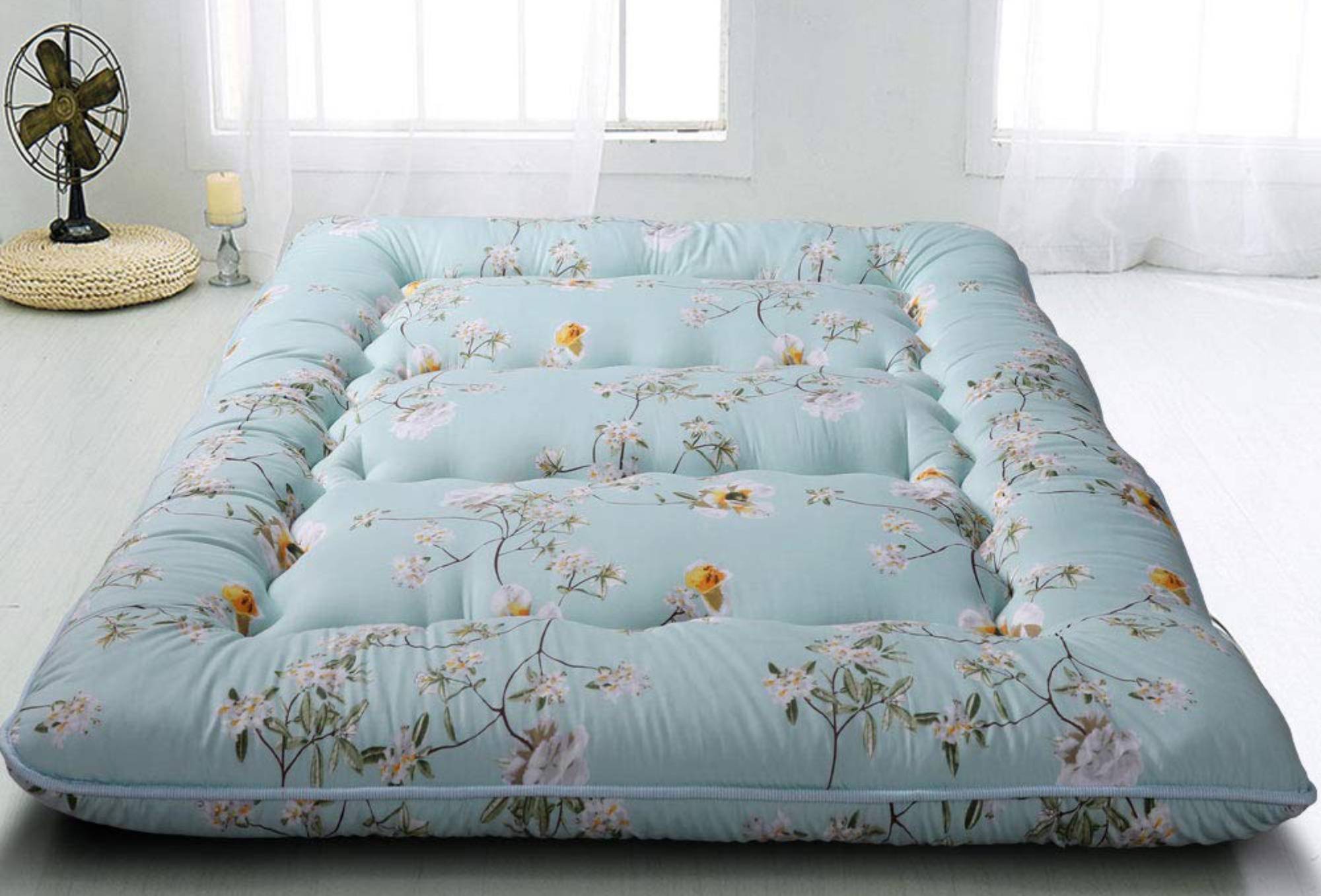 Rustic Floral Japanese Floor Mattress