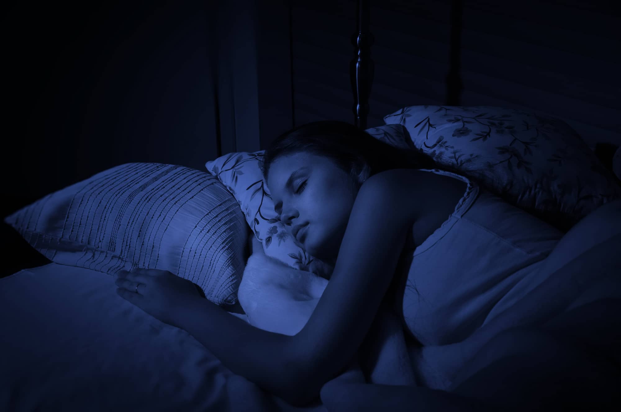 girl sleeping at night