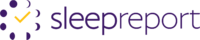 Sleep report logo on a black background.